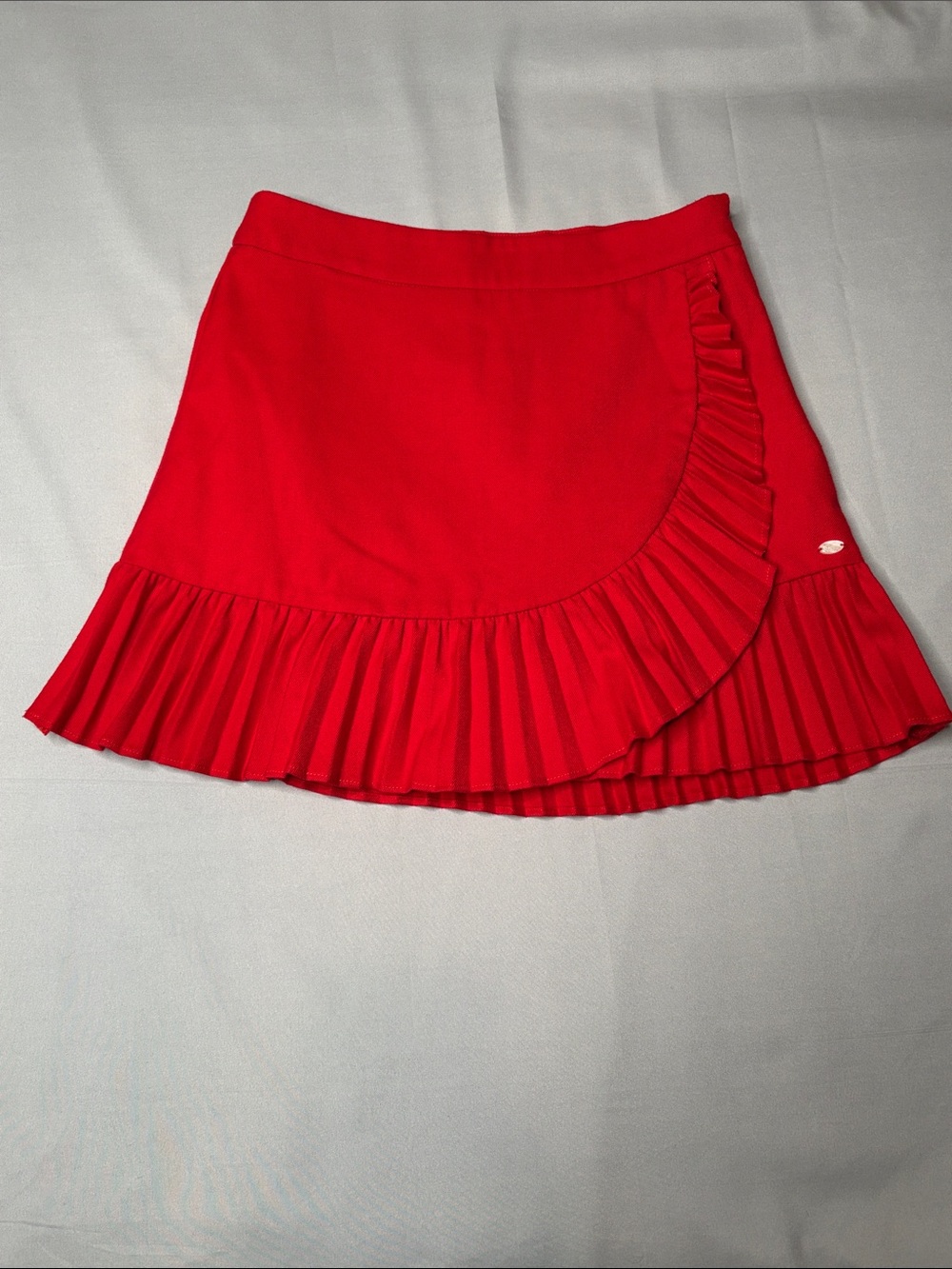 Tartine et Chocolat Girl Red Pleated Trim Mini Skirt 10 10A